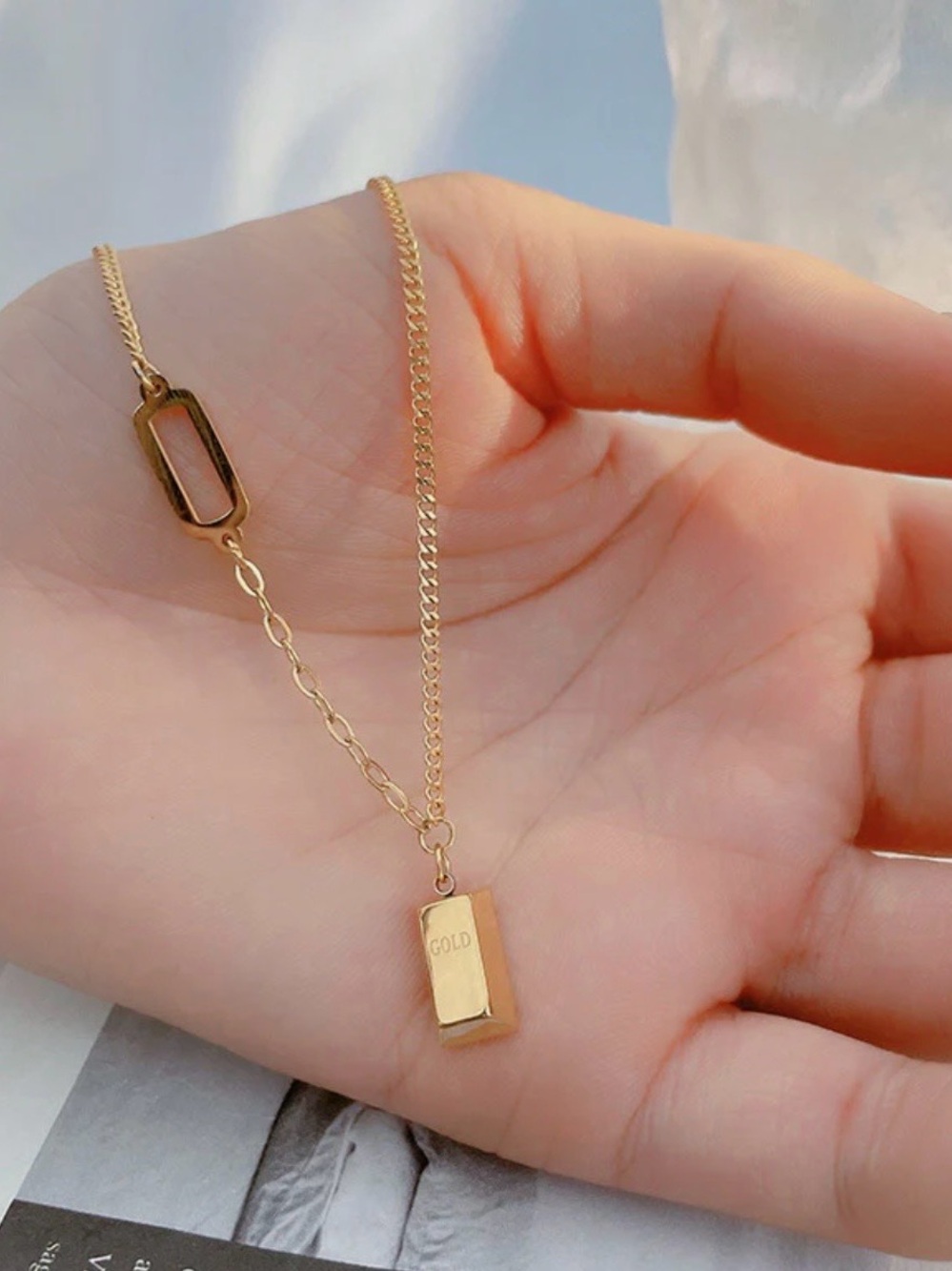 Tarnish free 18 Gold dipped fortune Pendant Necklace